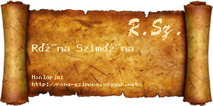 Róna Szimóna névjegykártya